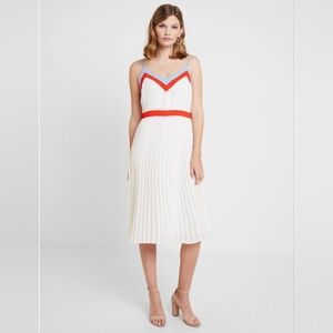BNWT Banana Republic COLOR-BLOCK PLEATED MIDI DRESS size 14